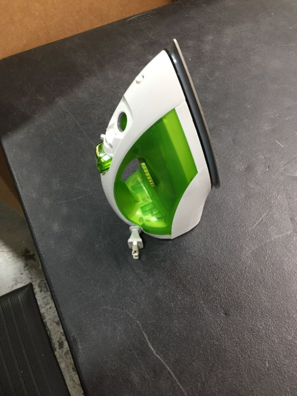 Photo 2 of Panasonic Dry and Steam Iron with Titanium Coated Soleplate Precision Temperature Dial  1200 Watt  NIE250TR WhiteGreenMedium