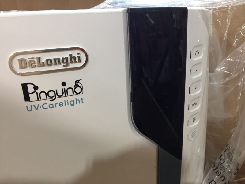 Photo 2 of DeLonghi PACEX390UVcare6AL WH Penguino 14000 BTU Portable Air Conditioner Dehumidifier Fan  UVCarelight White