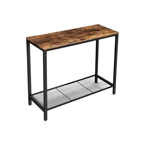 Photo 1 of Industrial Console Table with Shelf Rustic Brown