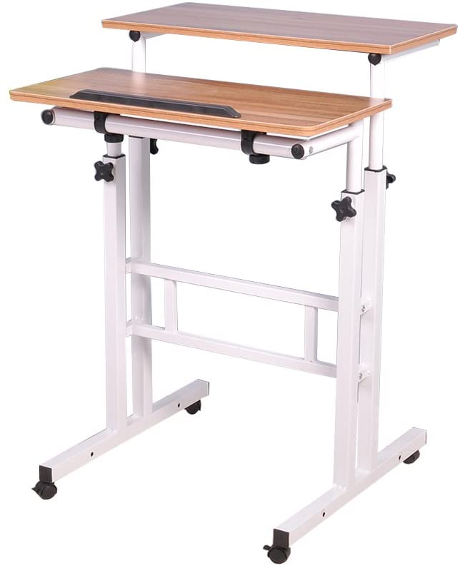 Photo 1 of sogesfurniture Height Adjustable Stand up Desk Computer Stand Desk Home Office Desk with Standing and SeatingOak BHUS101OK