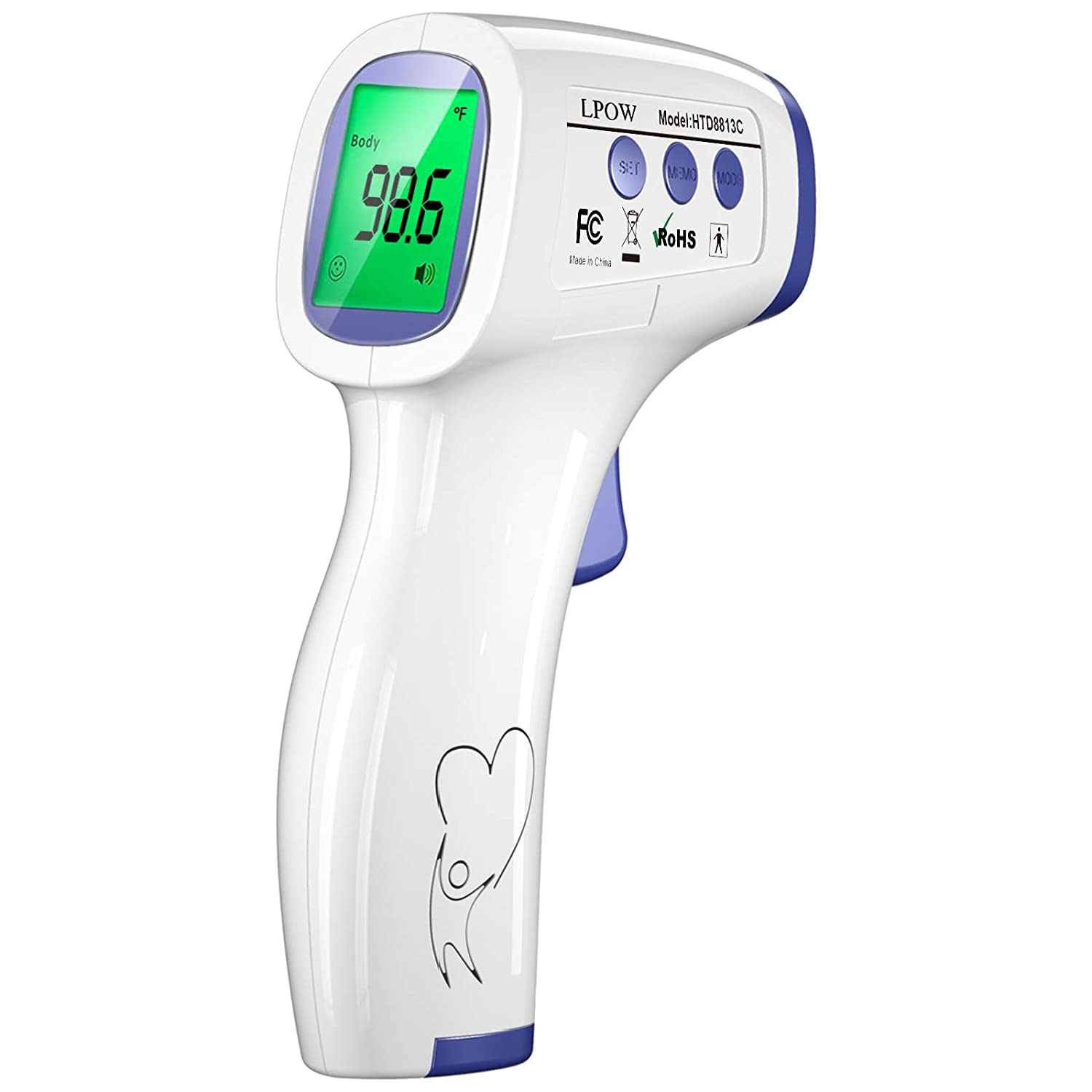 Photo 1 of LPOW Forehead Thermometer for Adults The Non Contact Infrared Baby Thermometer for Fever Body Thermometer and Surface Thermometer 2 in 1 Dual Mode Medical Thermometer