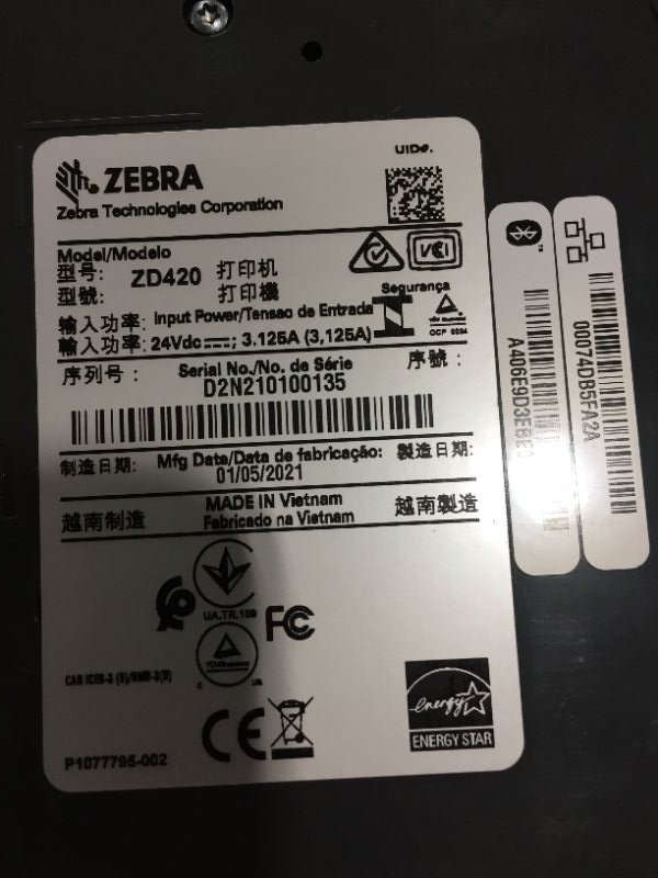 Photo 3 of Zebra GK420d 4 Desktop Direct Thermal Label Printer 203 dpi USB Ethernet EPL ZPLII  Quick Buy