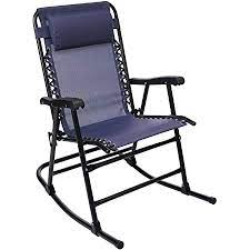 Photo 1 of Amazon Basics Outdoor Textilene Zero Gravity Folding Lounge Rocker with Pillow Navy