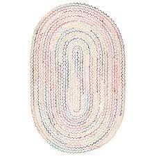 Photo 1 of Tammara Colorful Braided Ivory 3 ft x 5 ft Oval Rug
