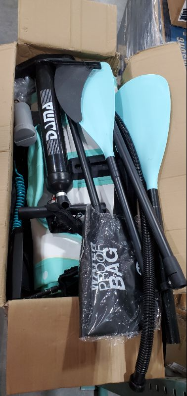 Photo 2 of DAMA Inflatable Paddle Boards Stand Up1223410633 Reinforced Drop Stitch Stand Up Inflatable Board Camera Seat Floating Paddle Double Action Hand Pump Dry Bag Durabl  Stable