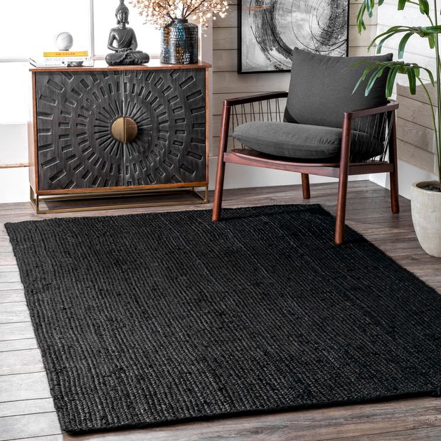Photo 1 of Black Maui Jute Braided rug