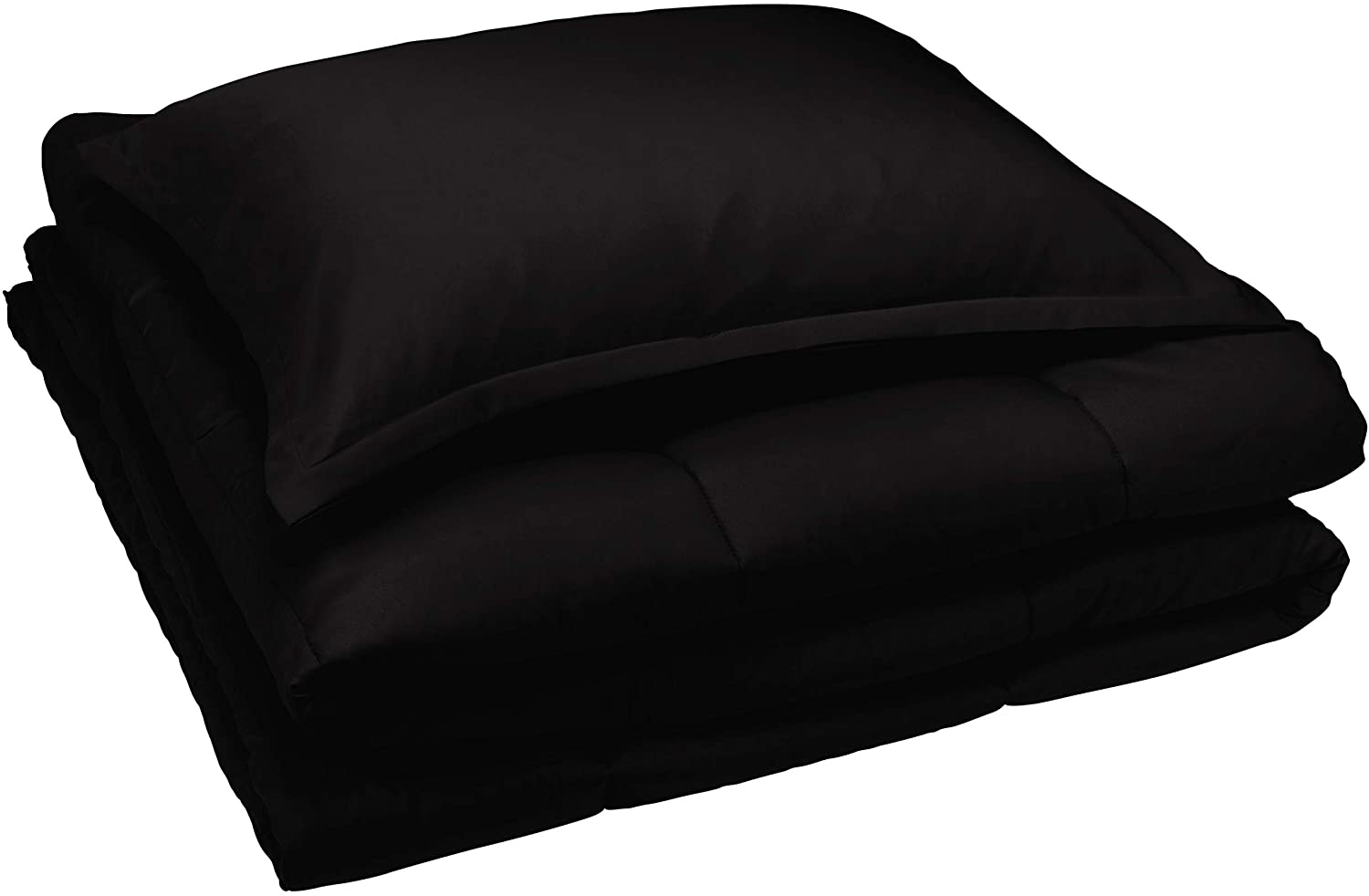Photo 1 of Amazon Basics Comforter Set Twin  Twin XL Black Microfiber UltraSoft
