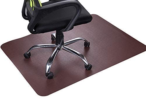 Photo 1 of Office Chair Mat Brown NonCurve Under Computer Desk Pad for Hardwood Floor and Heavy Appliance Antislip 47x35x07