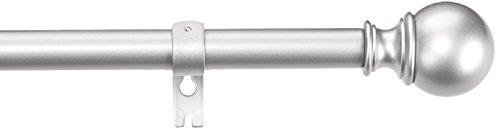 Photo 1 of Basics 1 Curtain Rod with Round Finials  36 to 72 Nickel