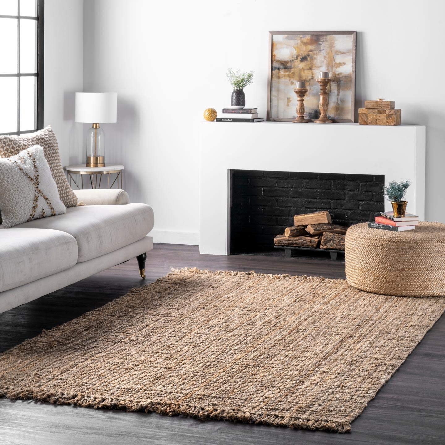 Photo 1 of nuLOOM Hand Woven Chunky Natural Jute Farmhouse Area Rug 6 x 9 Natural