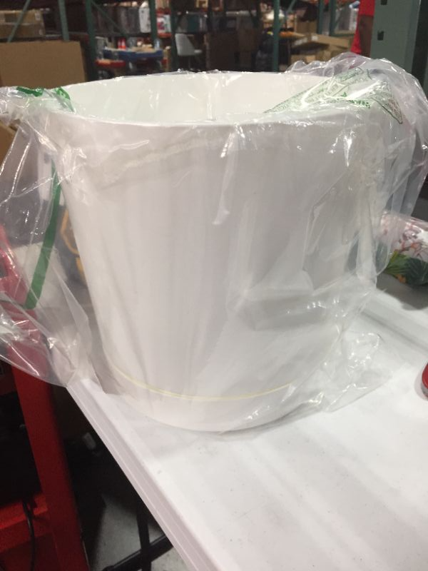 Photo 2 of Novelty Full Depth Round Cylinder Pot White 12Inch