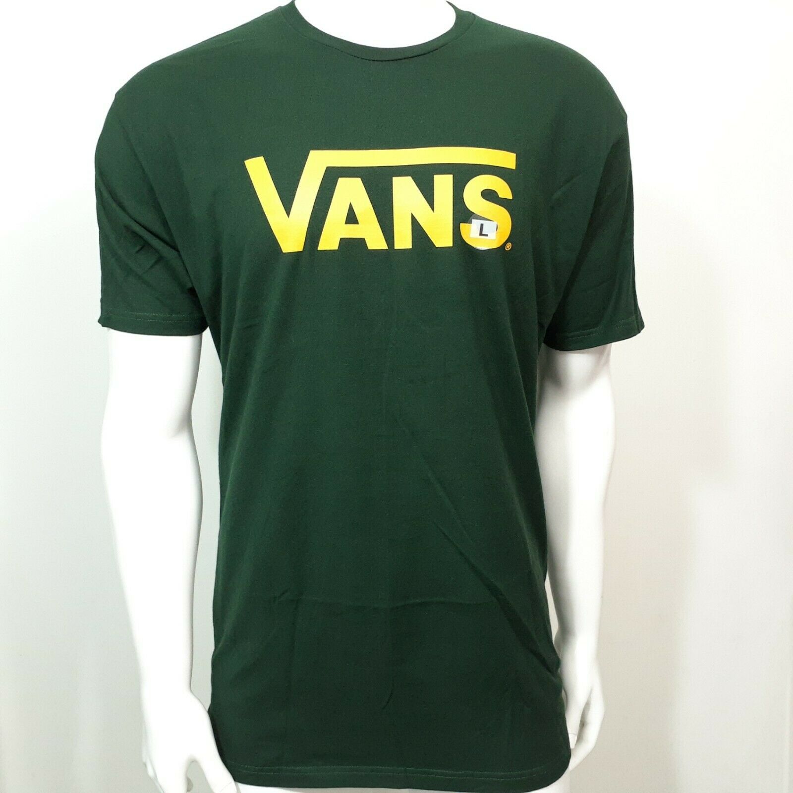 Photo 1 of Vans Mens Green Crew Neck Embedded Logo Short Sleeve T Shirt Size Large 0008 NWT