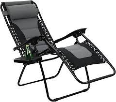 Photo 1 of PHI VILLA Padded Zero Gravity Lounge Chair Patio Adjustable Reclining with Cup Holder for Outdoor Yard Porch Grey