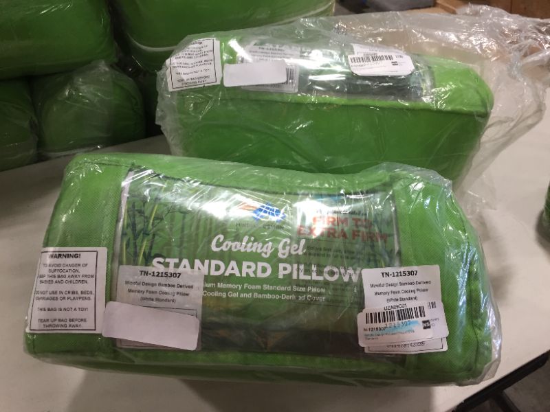 Photo 2 of Mindful Design Firm Memory Foam Pillow  Bamboo Derived Cover w Cooling Gel 2pk Standard
