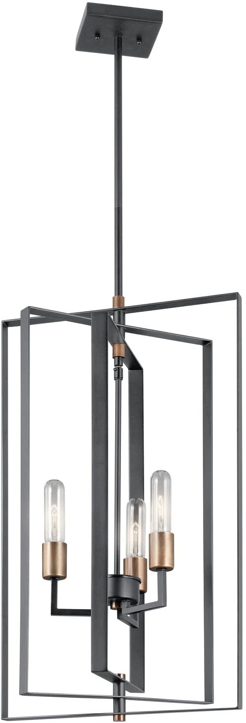 Photo 1 of Kichler 43983BK Taubert 15 3Light Foyer Pendant in Black