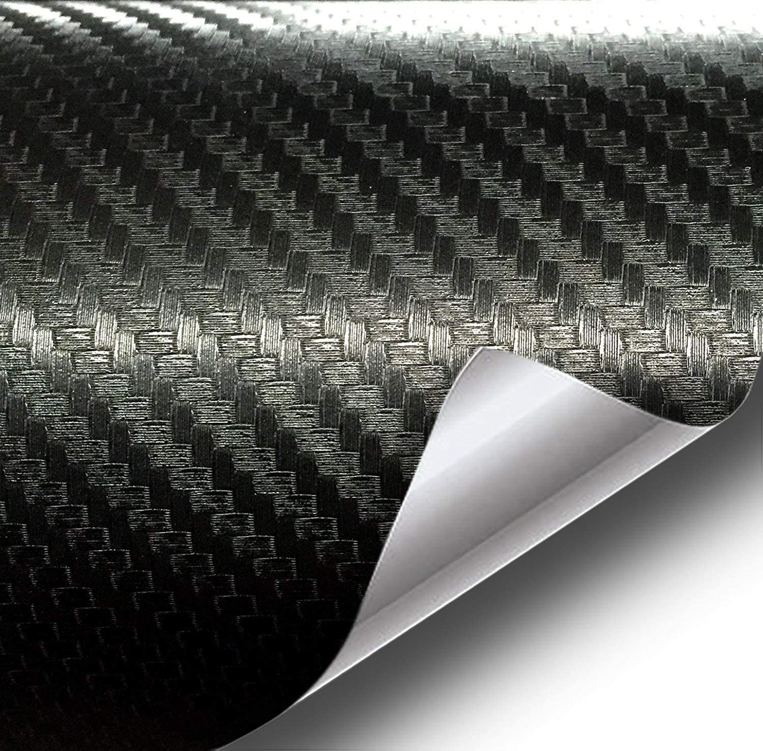 Photo 1 of VViViD XPO Dry Deep Black 3D Carbon Fiber 5 Feet x 5 Foot Vinyl Wrap Roll with Air Release Technology