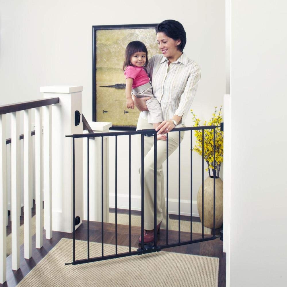 Photo 1 of Toddleroo by North States 4785 Wide Easy Swing  Lock Baby Gate Ideal for Wider Areas and stairways Hardware Mount Fits Openings 2868  4785 Wide 31 Tall Matte Bronze
