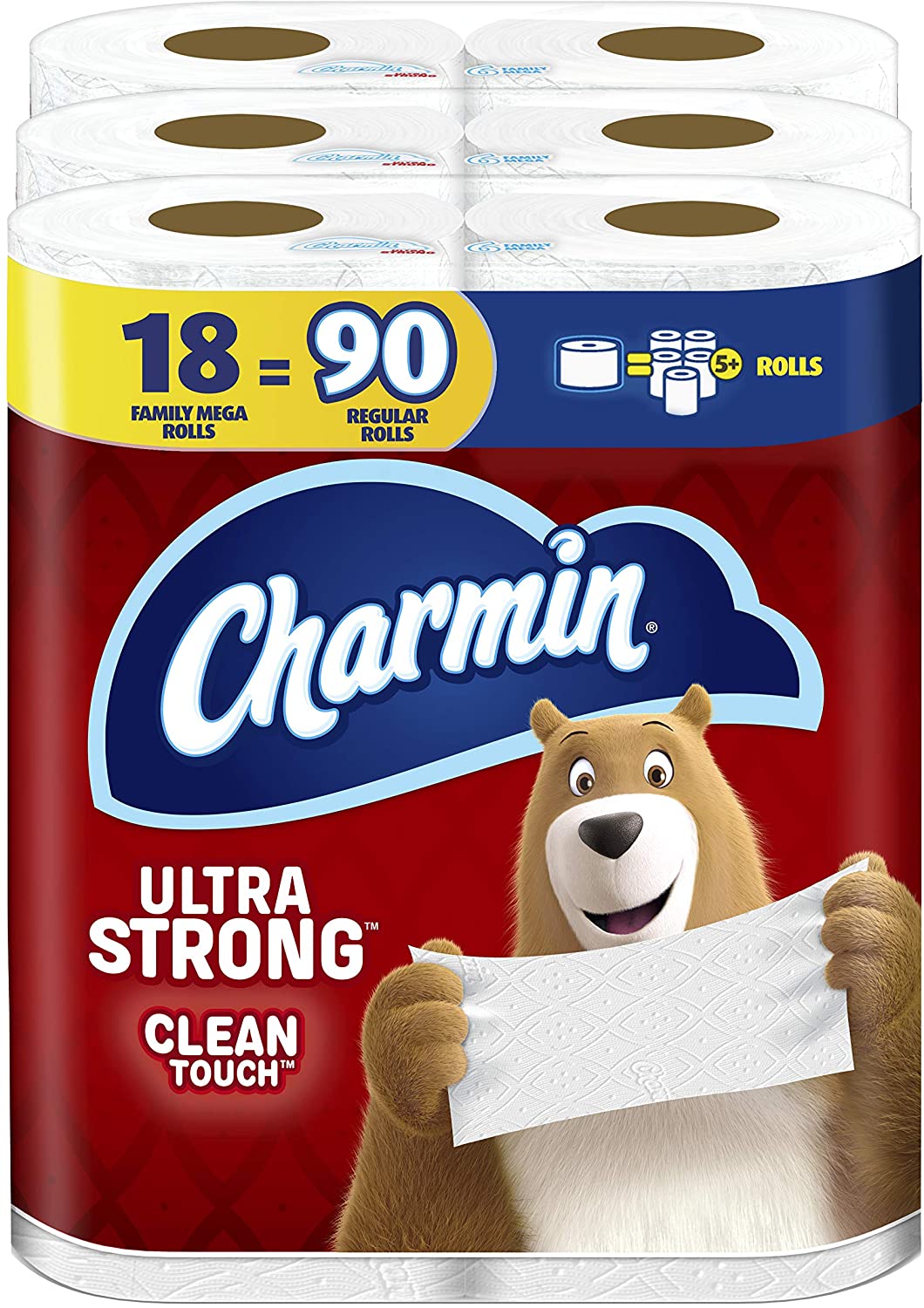 Photo 1 of Charmin Ultra Strong Clean Touch Toilet Paper 18 Family Mega Rolls  90 Regular Rolls