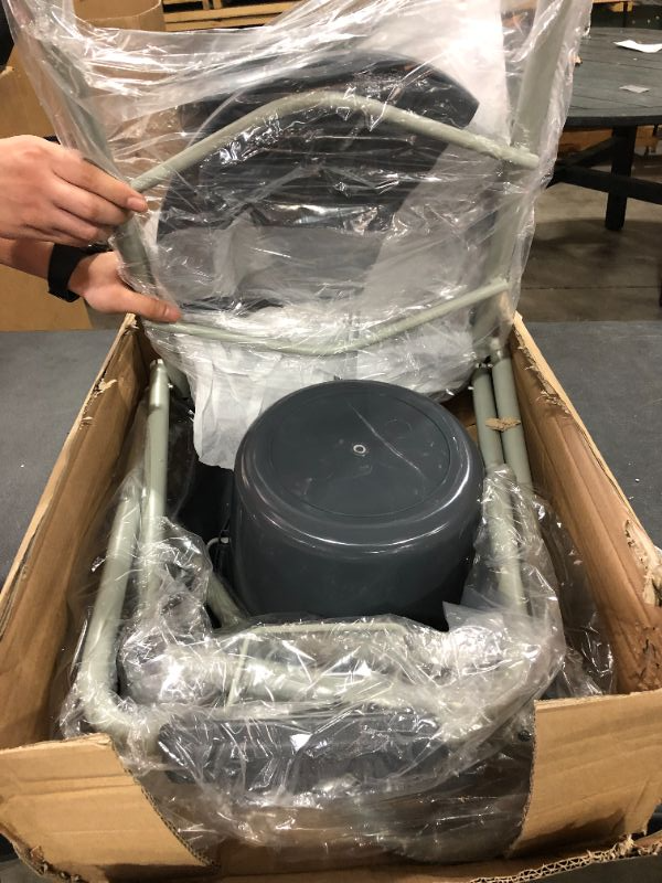 Photo 2 of Medline Steel 3in1 Bedside Commode Portable Toilet with Microban Antimicrobia
