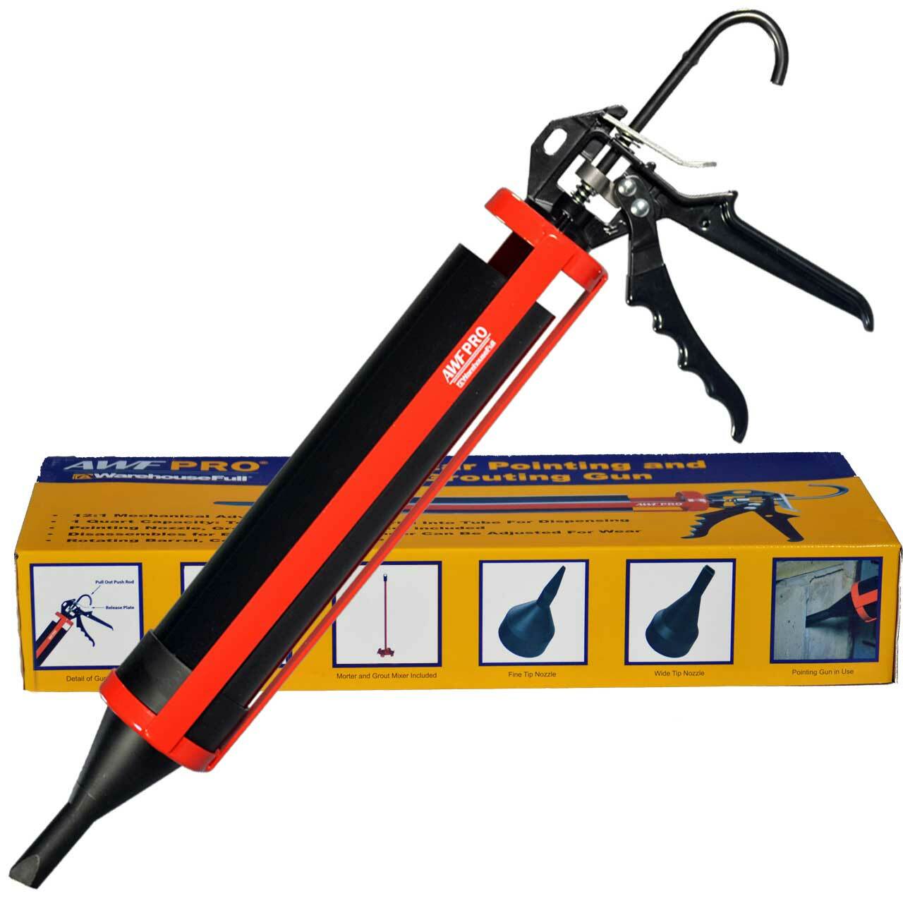 Photo 1 of AWF Pro Pointing  Grouting Gun 121 Thrust Mixing Paddle Grout  Point Nozzles Adjustable Plunger