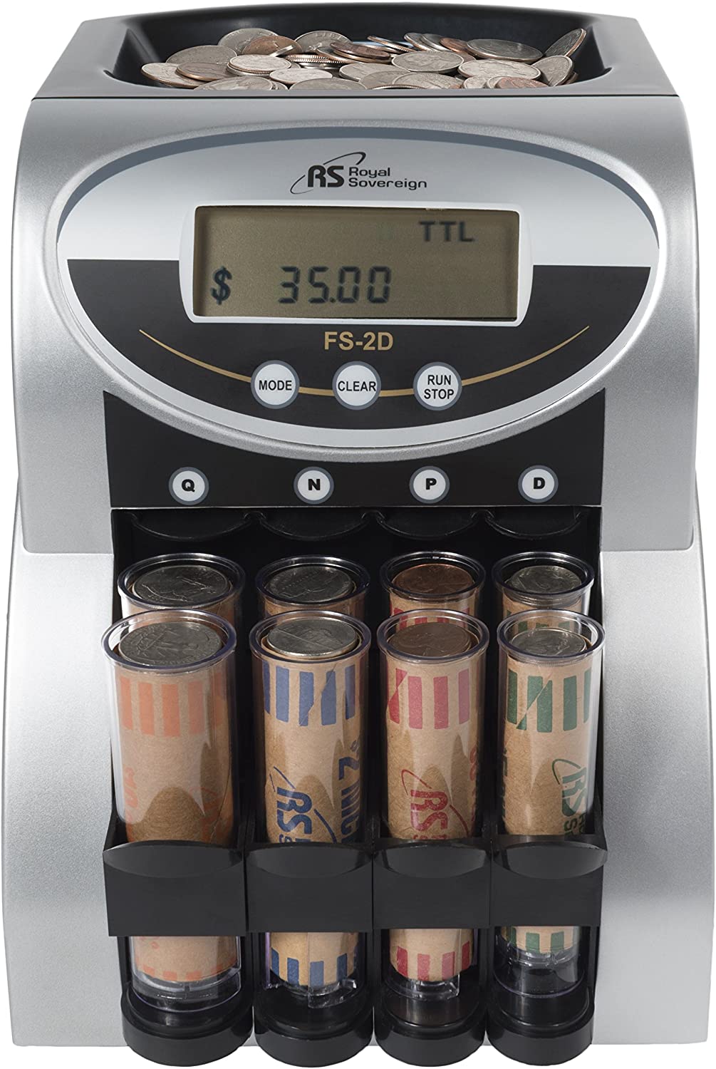 Photo 1 of Royal Sovereign 2 Row Electric Coin Counter With Patented AntiJam Technology and Digital Counting Display FS2DBlkSilver
