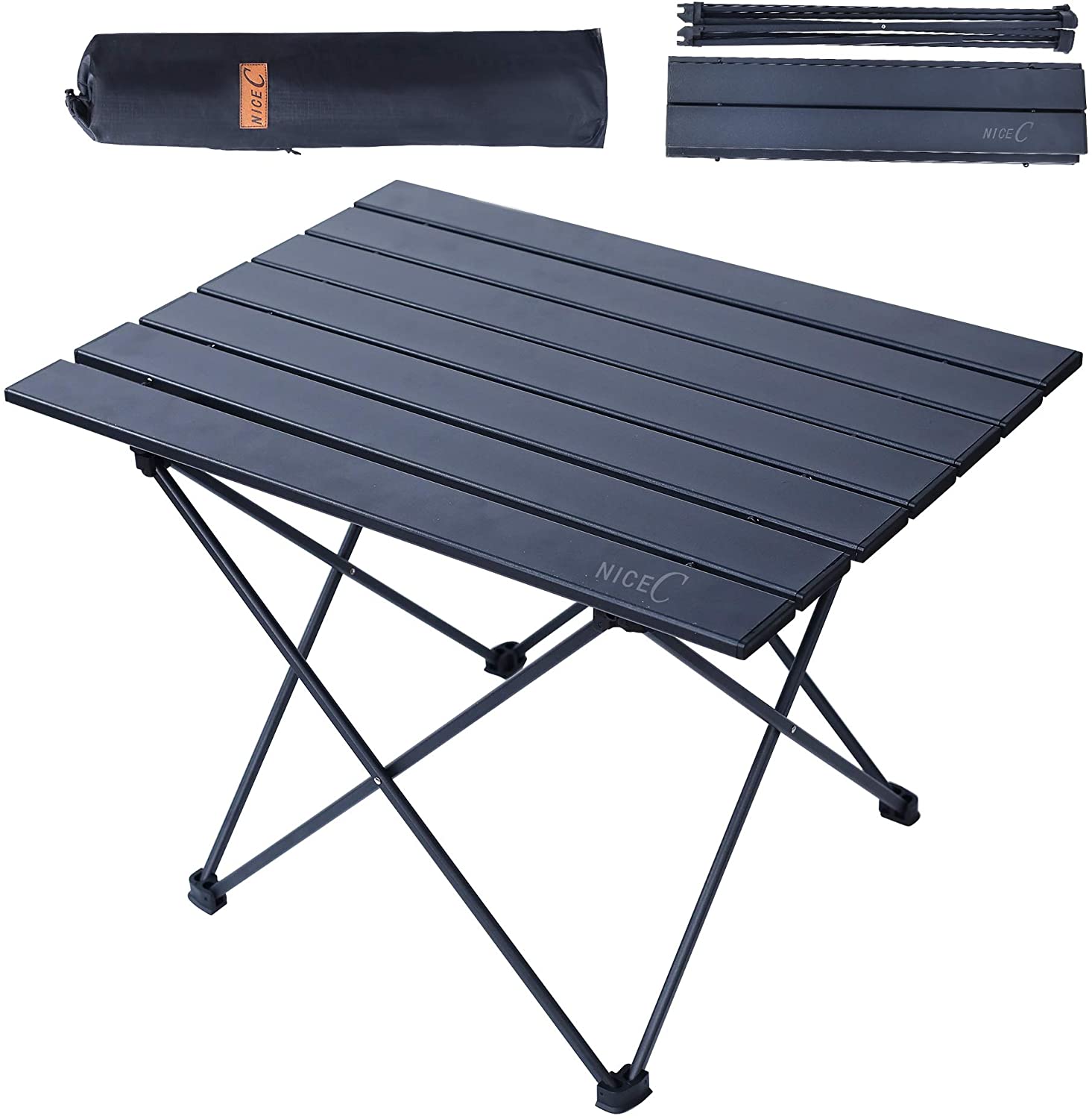 Photo 2 of Nice C Folding Table Portable Camping Table Aluminum Collapsible Table top Ultralight Compact with Carry Bag for Outdoor Beach BBQ Picnic Cooking Festival Indoor Office Small