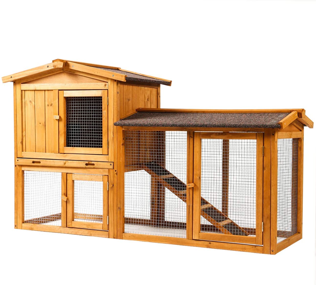 Photo 1 of Sunnyglade Chicken Coop Large Wooden Outdoor Bunny Rabbit Hutch Hen Cage with Ventilation Door Removable Tray  Ramp