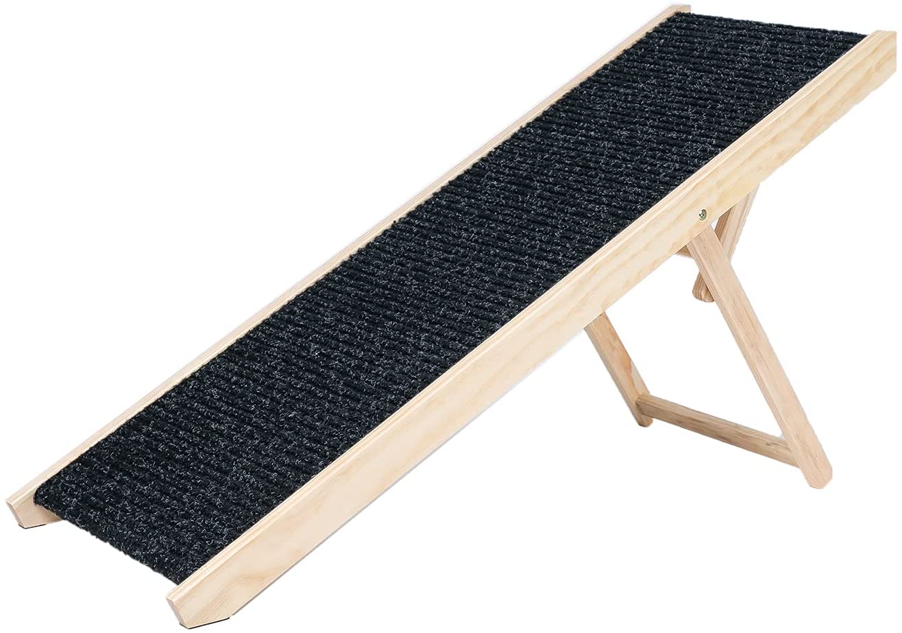 Photo 1 of Adjustable Pet Ramp for All Dog  Cat  Wooden Folding Portable Ramp Perfect for Bed and Car