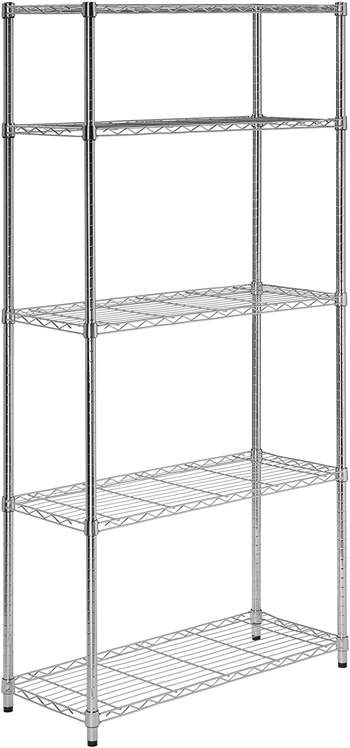Photo 1 of 5Tier Chrome HeavyDuty Adjustable Shelving Unit with 200lb Per Shelf Weight Capacity