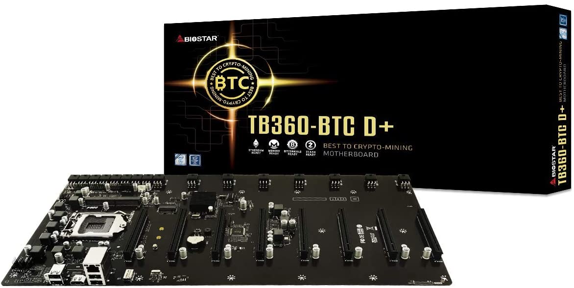 Photo 1 of Biostar TB360BTC D Intel 8th and 9th Gen LGA1151 SODIMM DDR4 8 GPU Support GPU Mining Motherboard