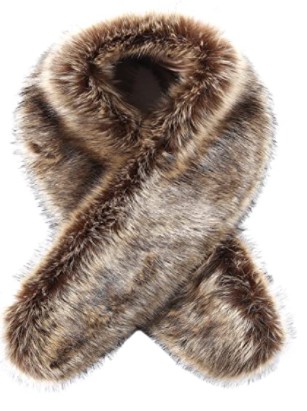 Photo 1 of BABEYOND Womens Faux Fur Collar Shawl Faux Fur Scarf Wrap Evening Cape for Winter Womens Coat