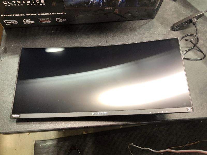 Photo 2 of SOLD FOR PARTS Sceptre 30inch Curved Gaming Monitor 219 2560x1080 Ultra Wide Ultra Slim HDMI DisplayPort up to 200Hz Buildin Speakers Metal Black C305B200UN1