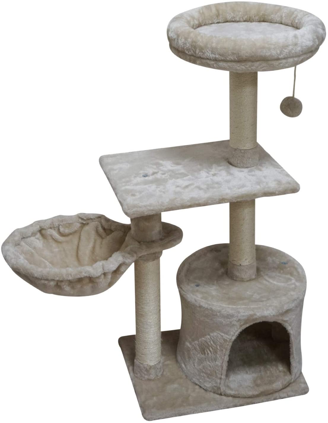 Photo 1 of FISHNAP Cat Tree Cat Tower Cat Condo Sisal Scratching Posts with Jump Platform Cat Furniture Activity Center Play House Grey