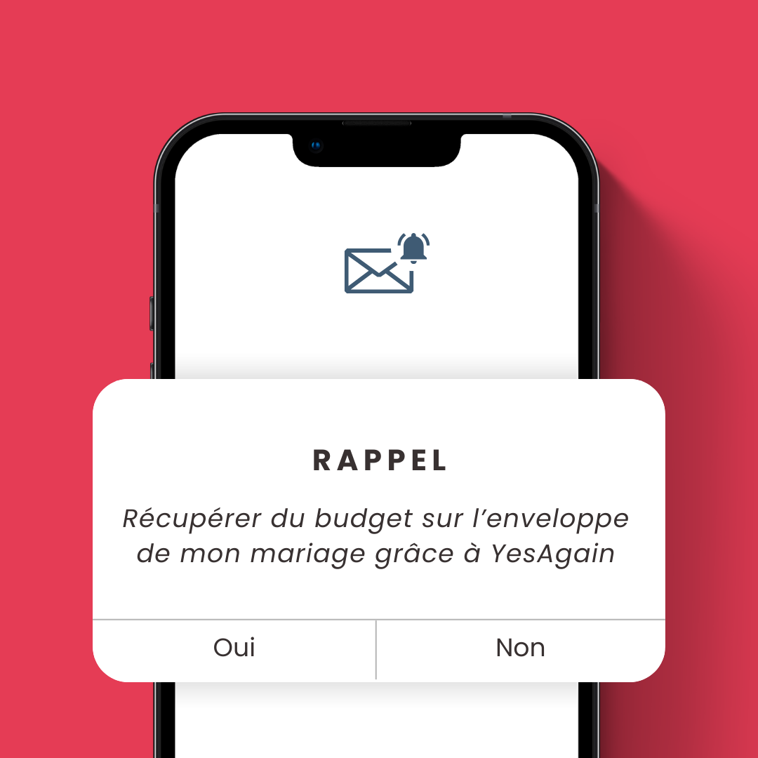 Notification de rappel app mobile Yes Again