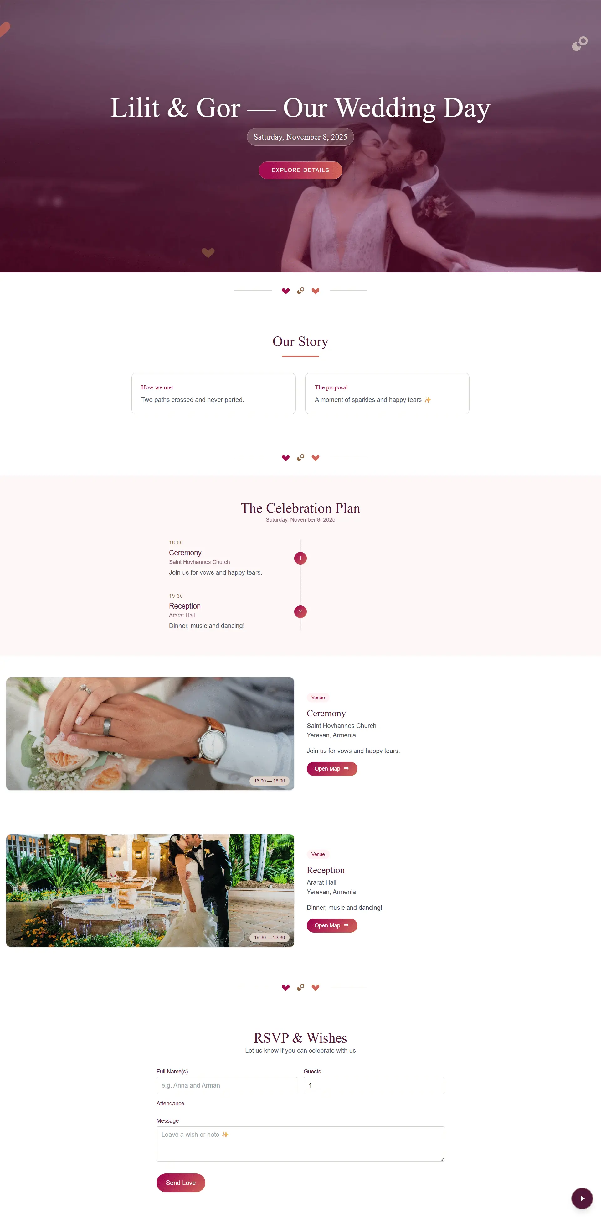 Burgundy & Blush Wedding desktop preview