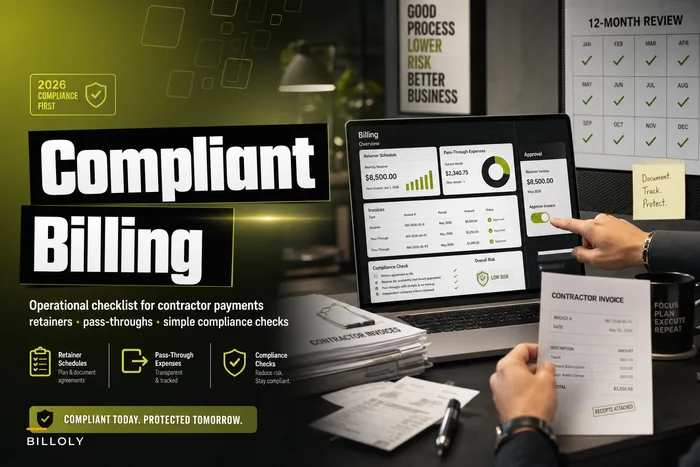 Compliant contractor billing: retainers, pass-throughs and simple checks to reduce classification risk