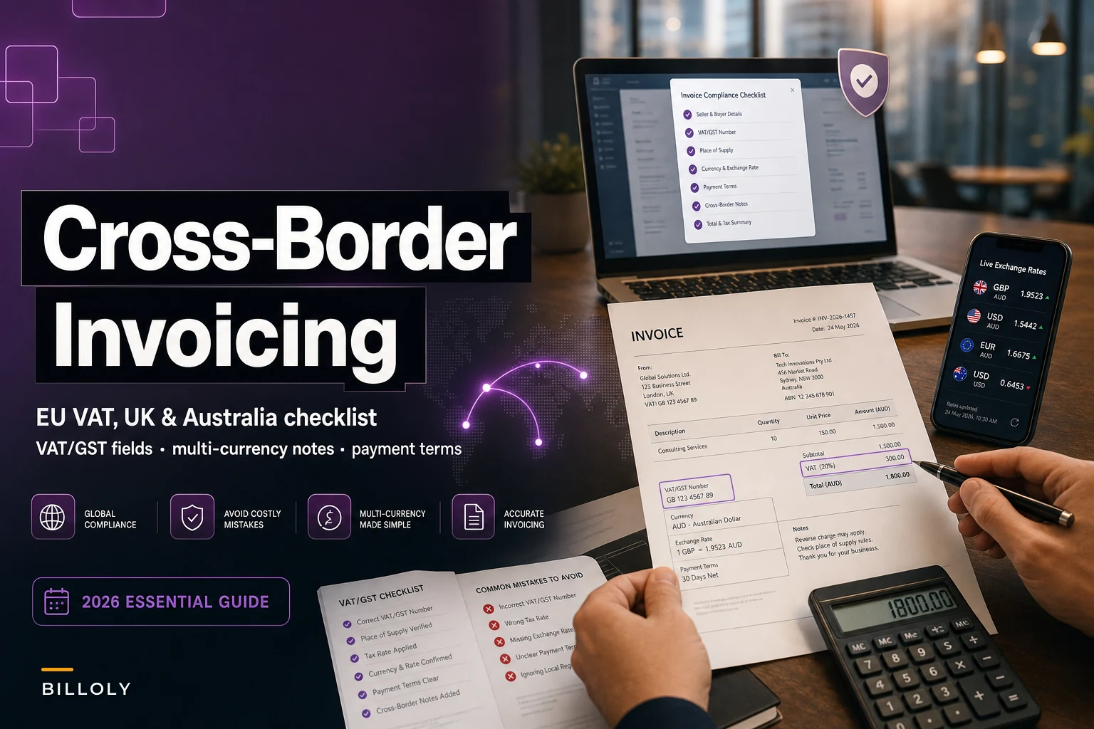 International invoicing essentials: VAT/GST fields, multi-currency notes and cross-border mistakes to avoid