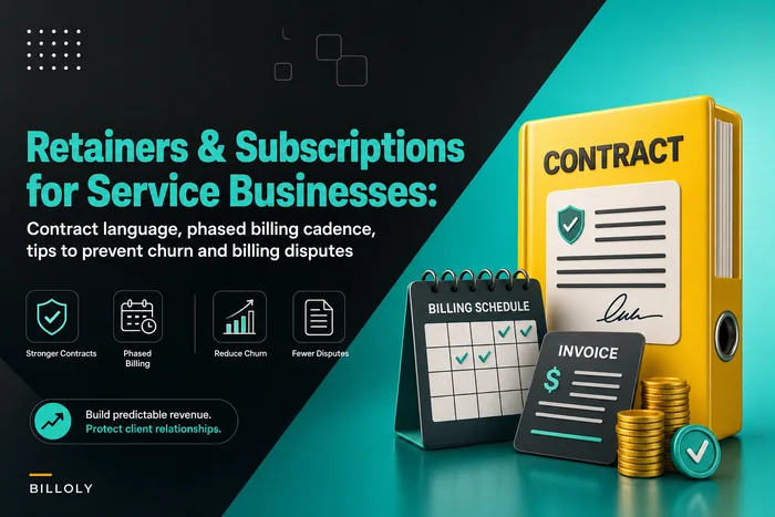 Retainers and subscription-style billing for service businesses: contract language and cadence to prevent churn
