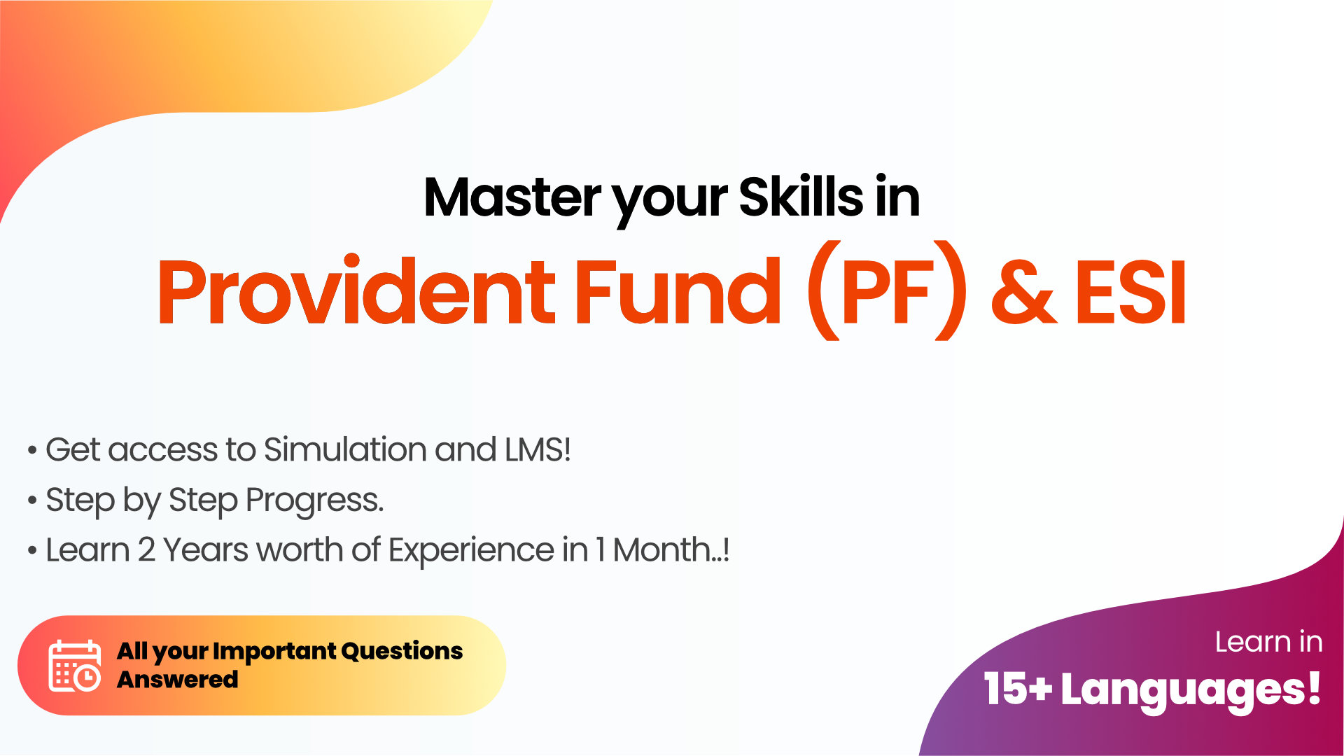 PF & ESI Return Filing course