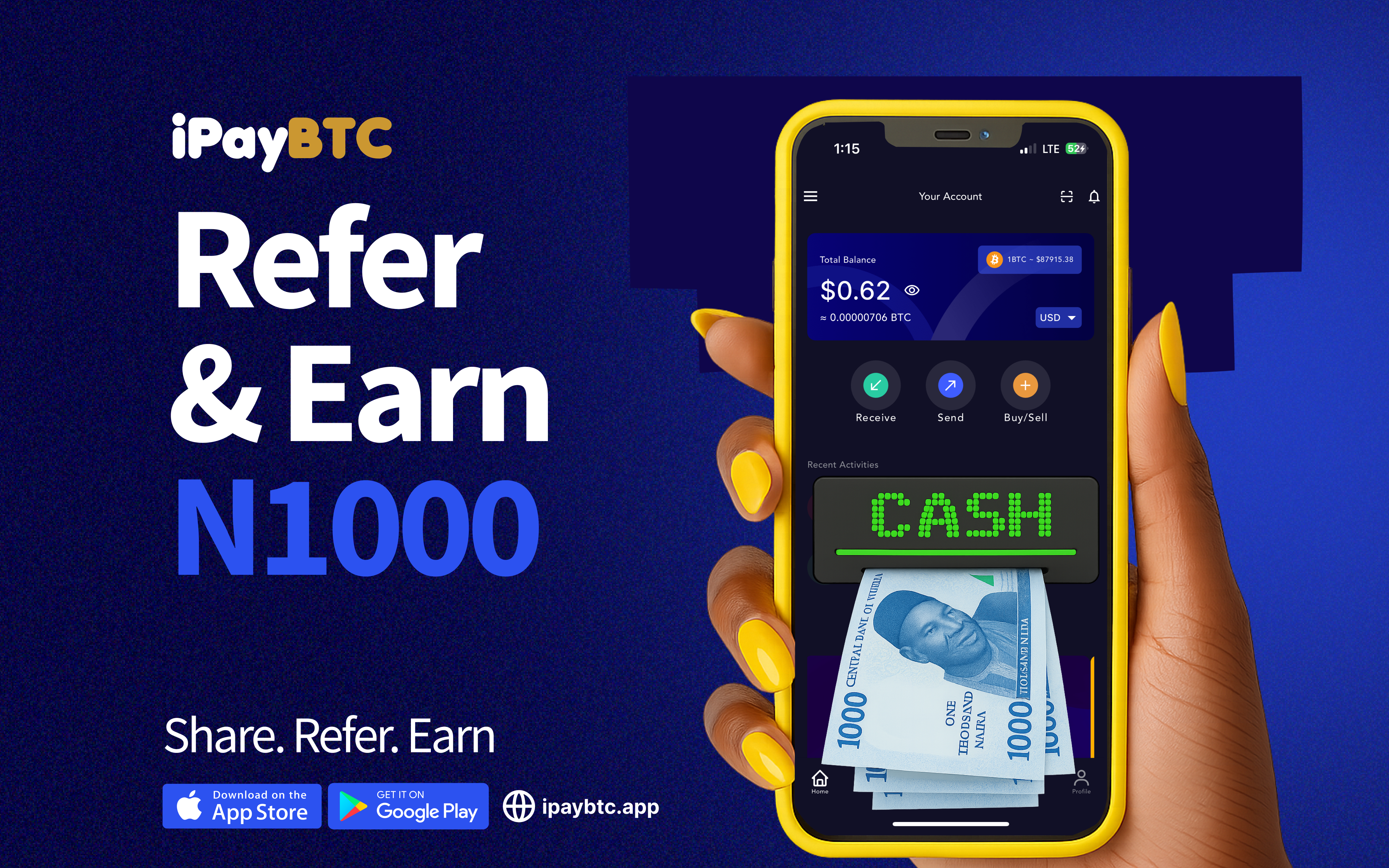 Earn Big with iPayBTC Referral Program and Get Paid ₦1,000