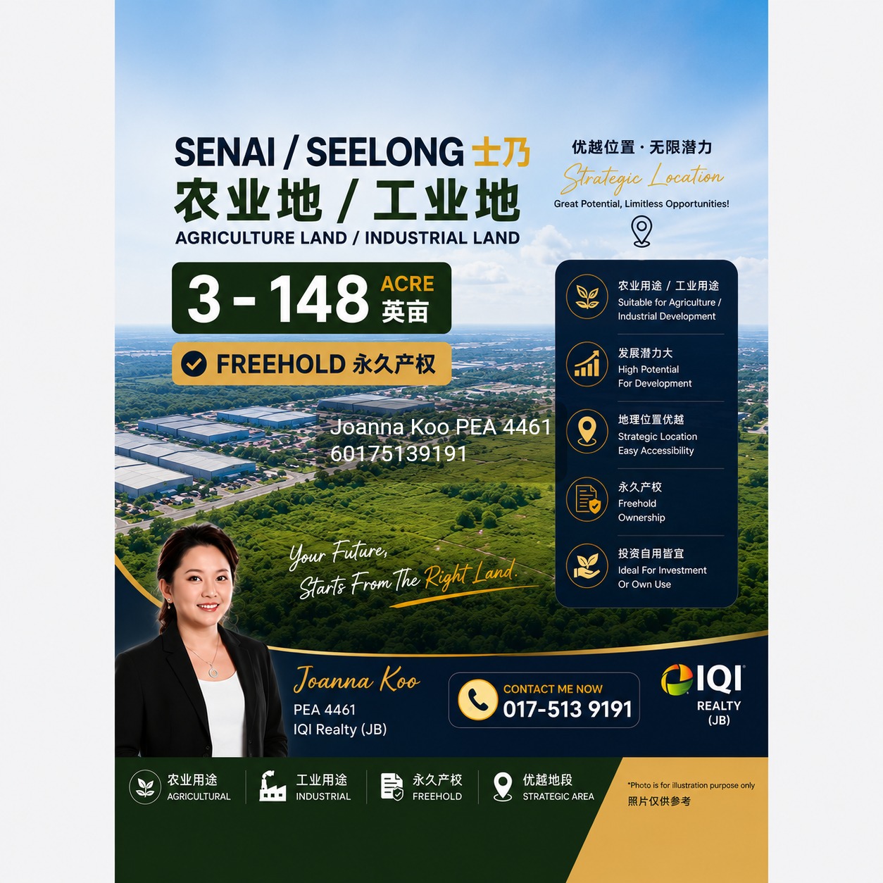 Senai / Seelong Industrial Land for Sale