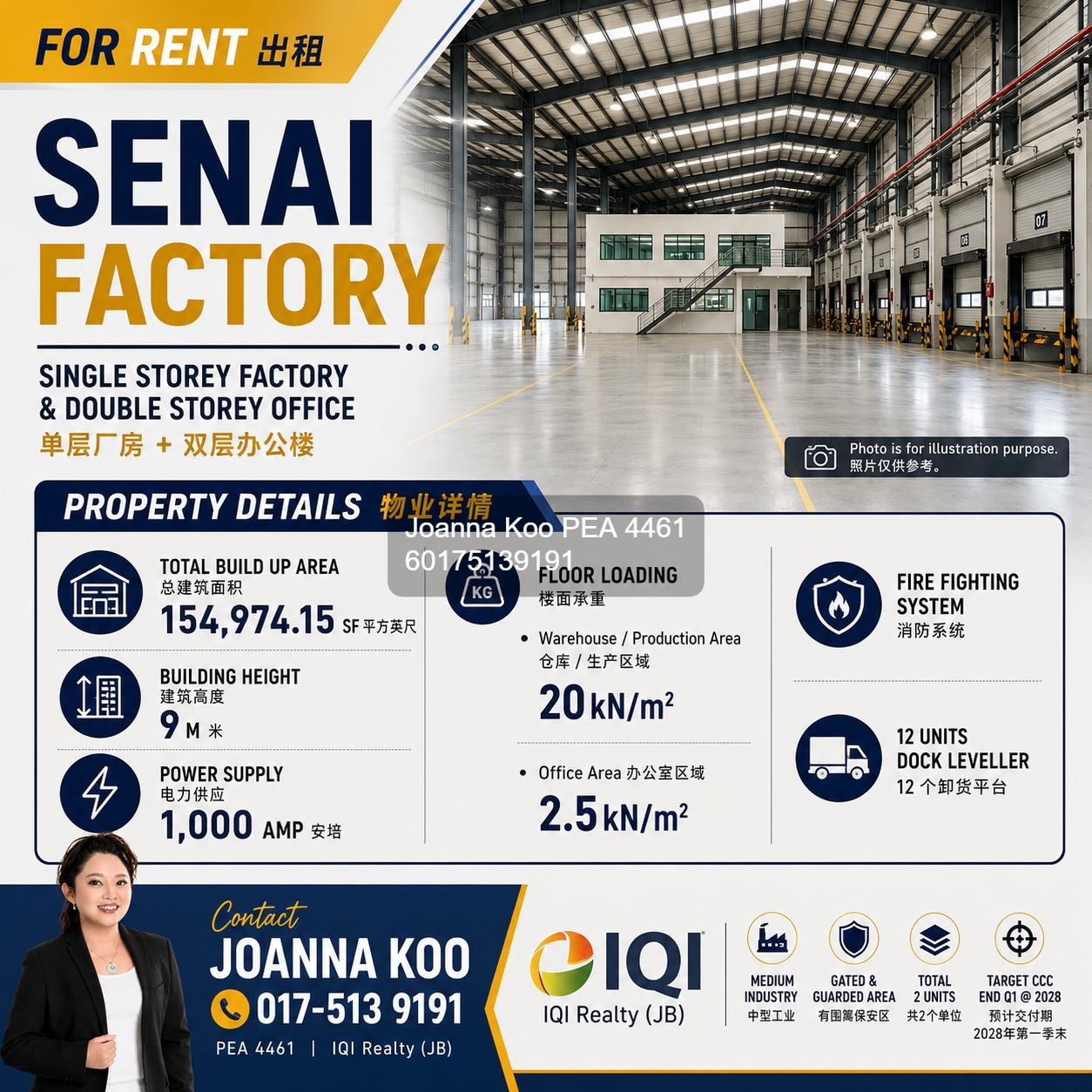 1000 Amp Senai Detached Factory for rent