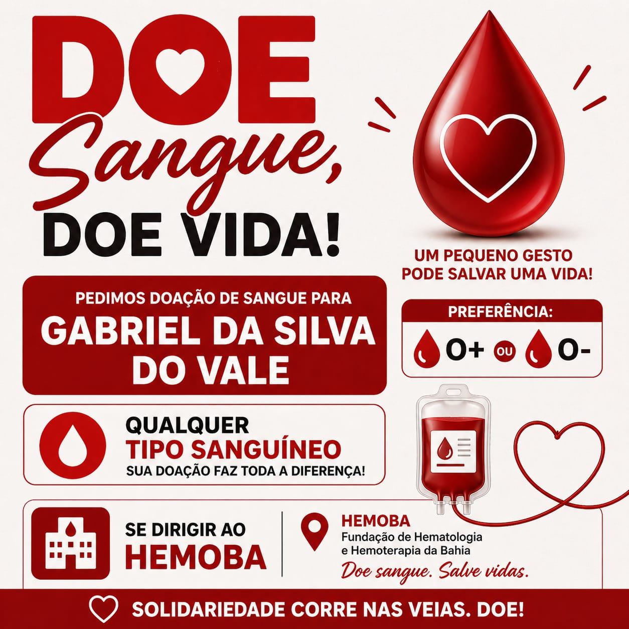Campanha para Gabriel da Silva do Vale