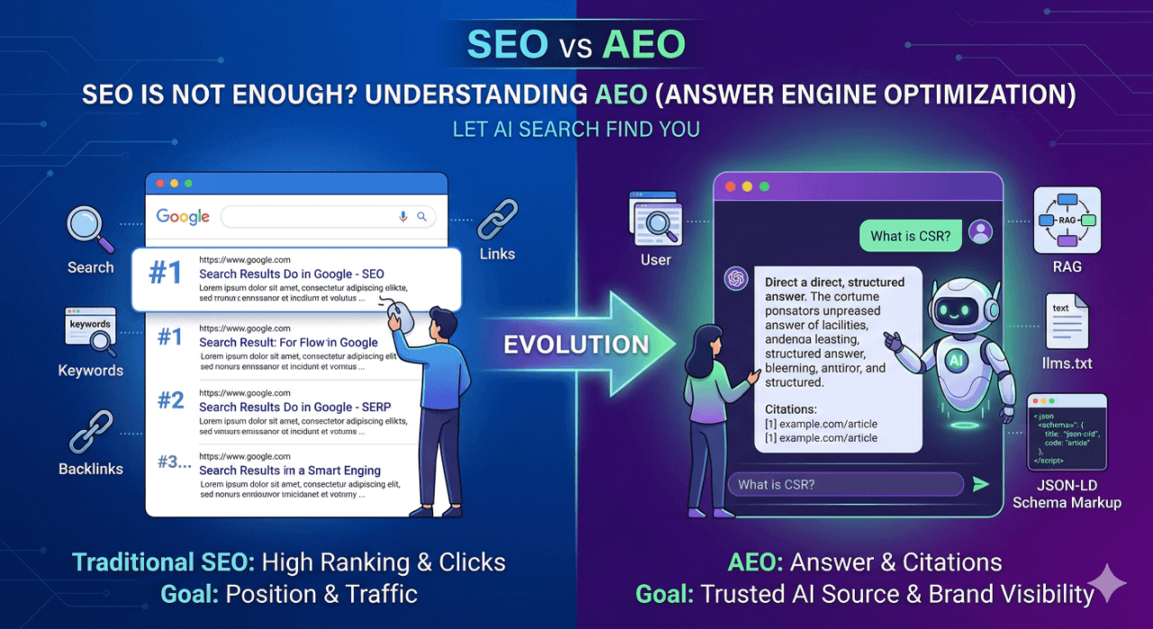 SEO 已經不夠了嗎?認識 AEO 答案引擎優化,讓 AI 搜尋找到你