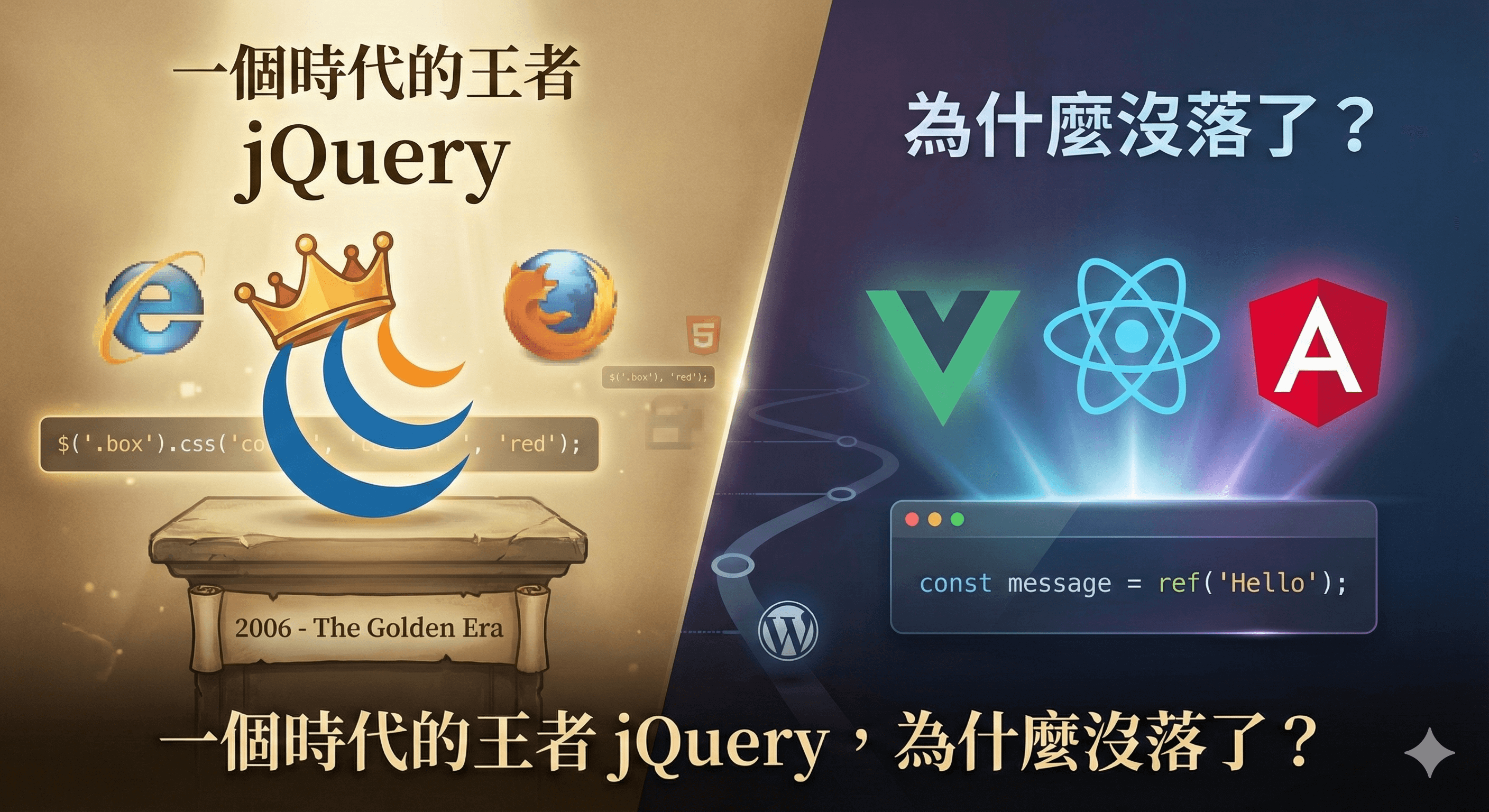 一個時代的王者 jQuery，為什麼沒落了？