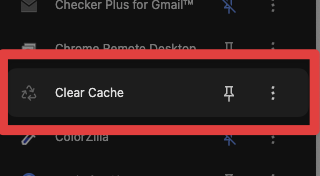 Clear Cache 擴充功能圖示