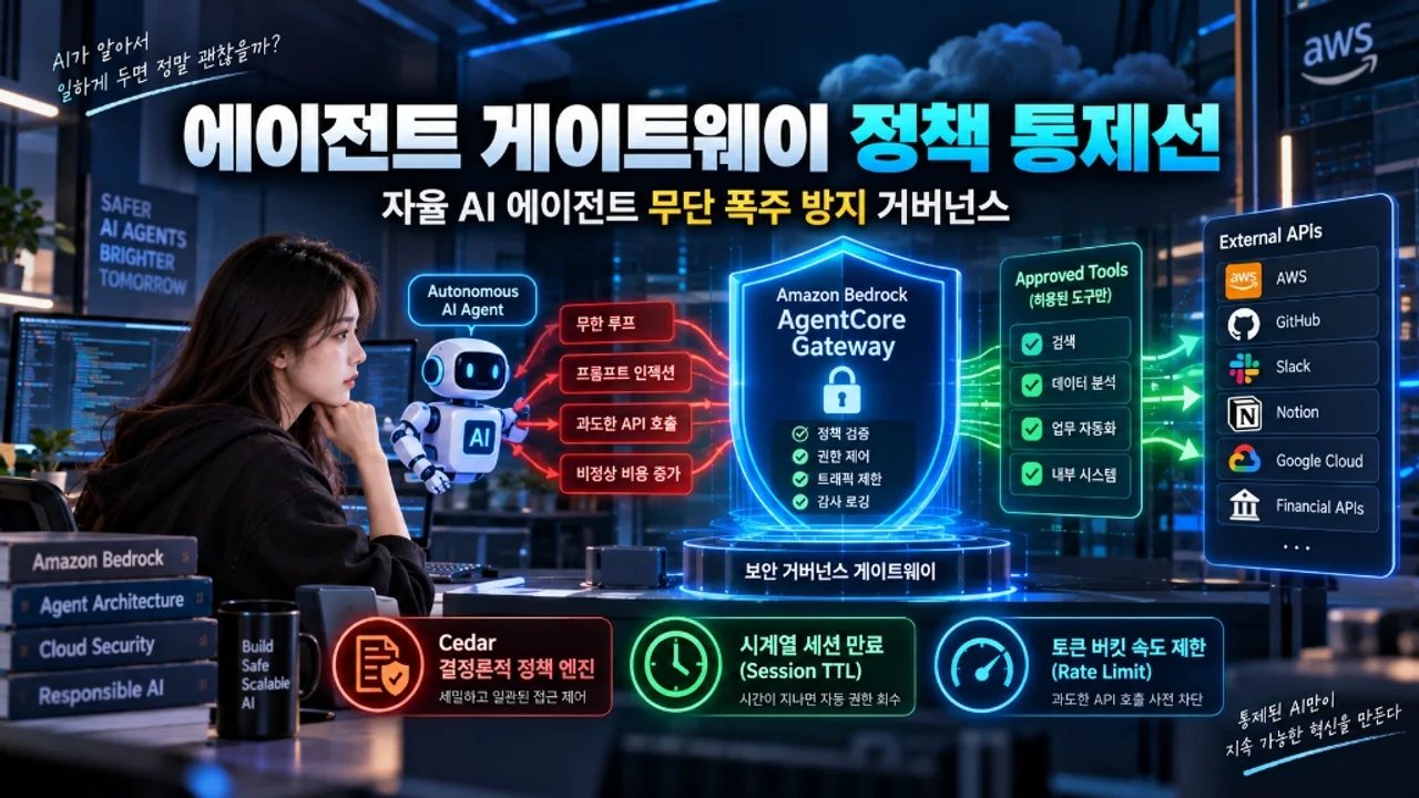 Amazon Bedrock AgentCore Policy 시계열 정책·속도 제한 정식 도입과 자율 에이전트 무단 폭주 방지 거버넌스 아키텍처 설계