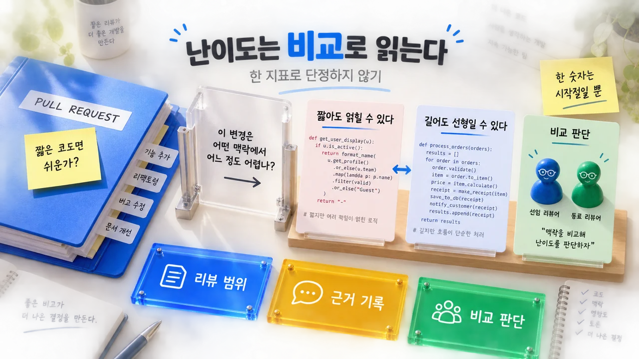 코드 난이도의 비교 판단과 리뷰 범위 합의