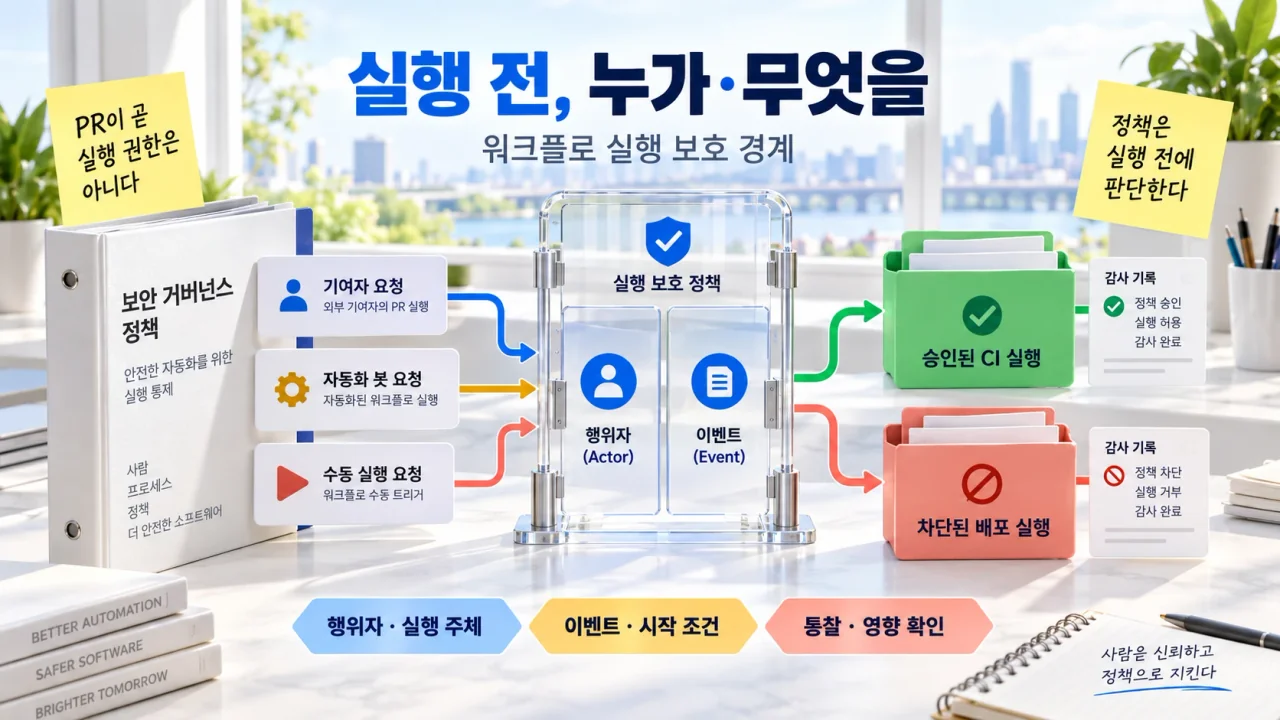 GitHub Actions 실행 보호 경계 설계