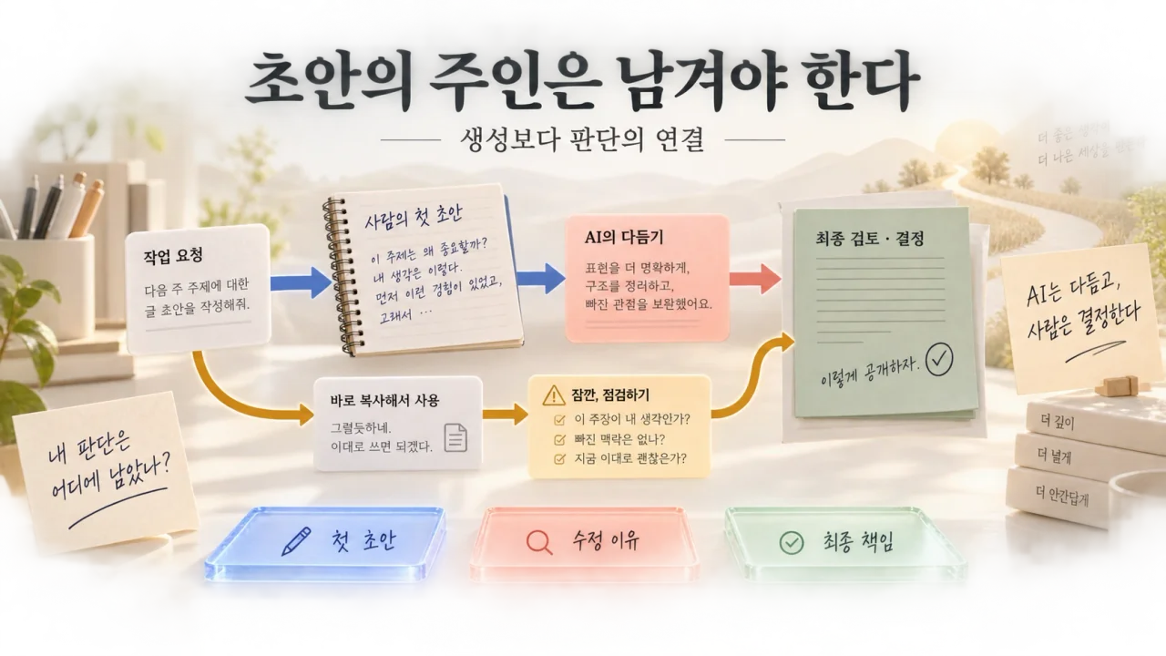 AI 초안의 심리적 소유감 설계